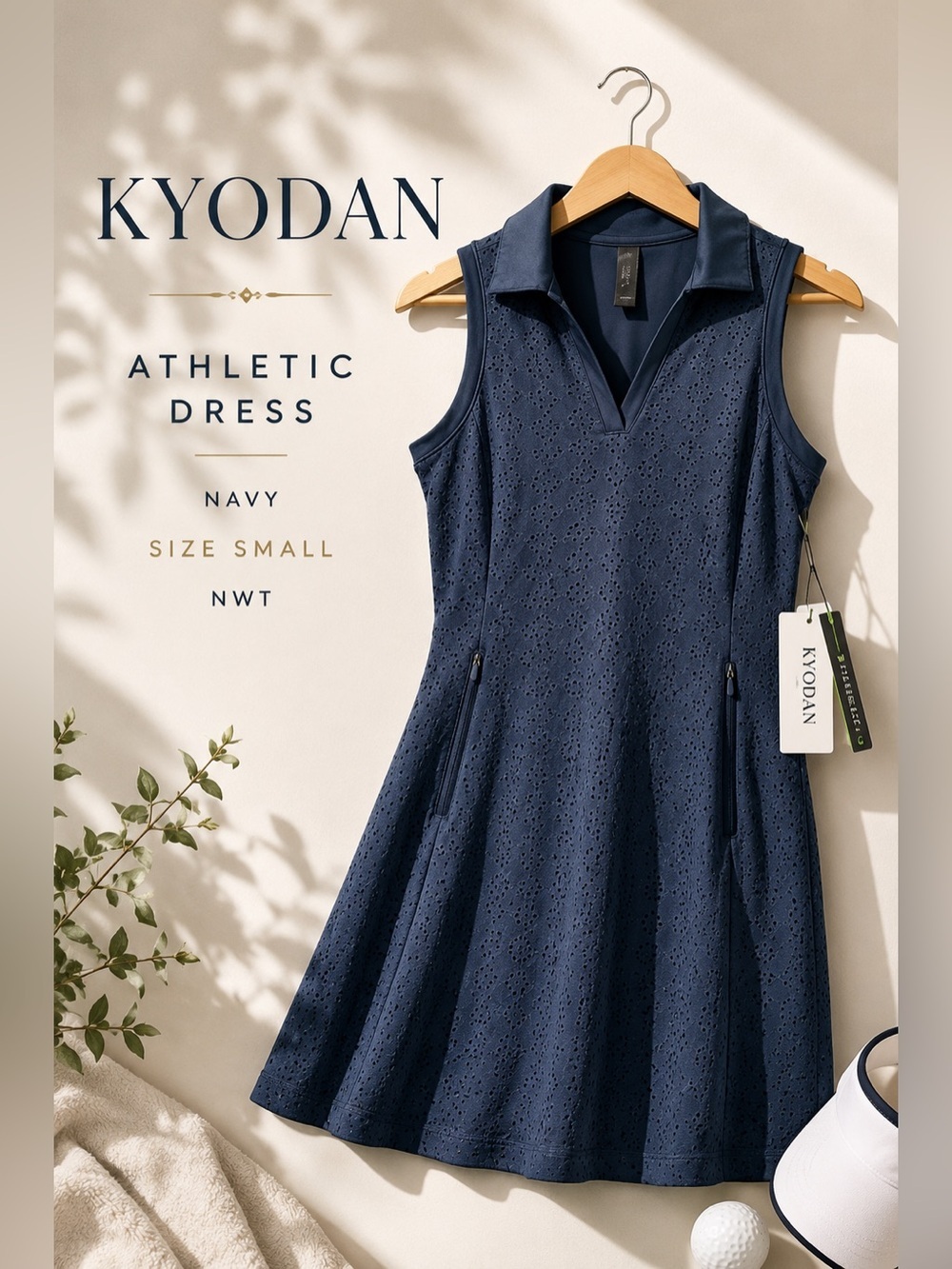 Kyodan Navy Eyelet Athletic Dress Size Small NWT